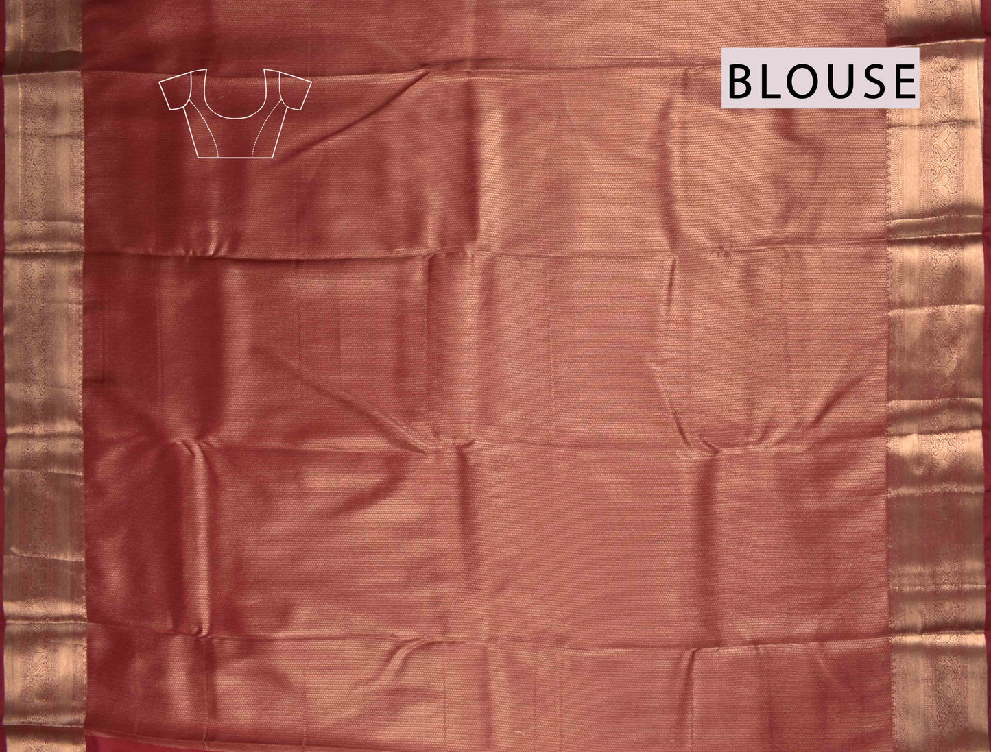 Golden Maroon Semi Silk Fancy Zari Border Saree