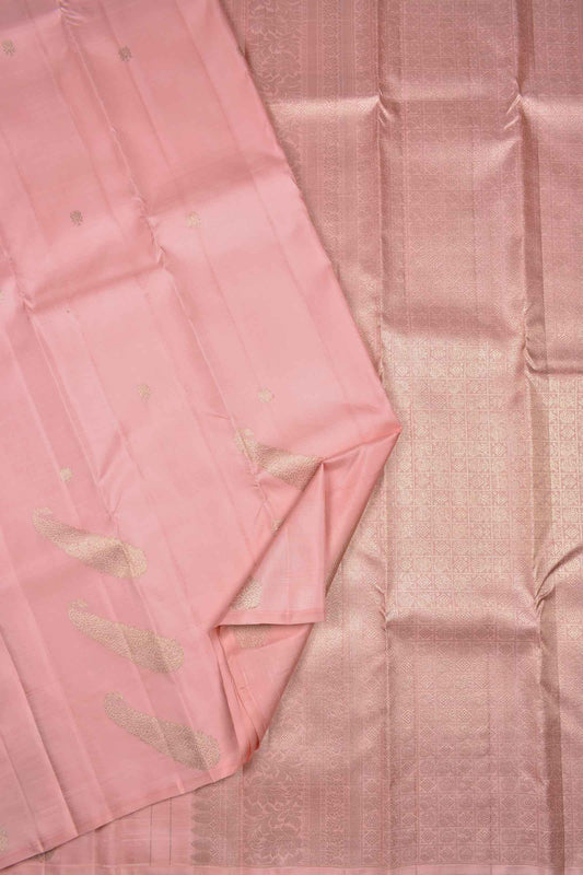 Pink Light Weight Pure Silk Fancy Mango Butta Saree NAA213