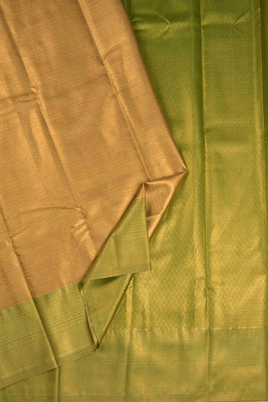 Golden Yellow Semi Tissue Silk Fancy Zari Border Pallu Saree