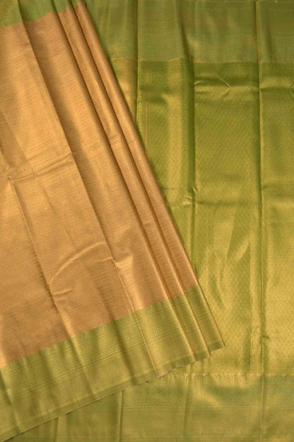 Golden Yellow Semi Tissue Silk Fancy Zari Border Pallu Saree