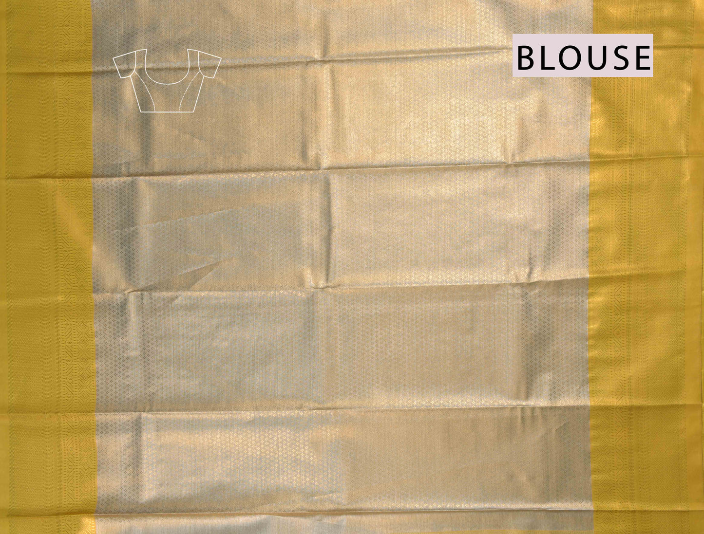Sliver With Gold Zari Semi Tissue Silk Golden Yellow Zari Border Pallu Soft Saree