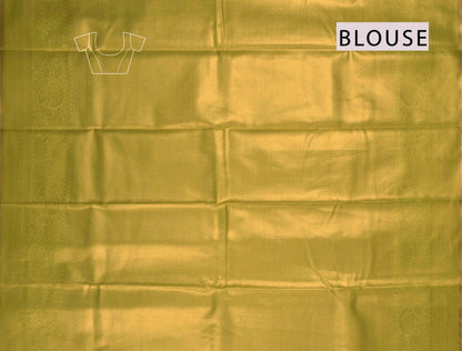 Golden Yellow Semi Tissue Silk Fancy Print Zari Border Saree