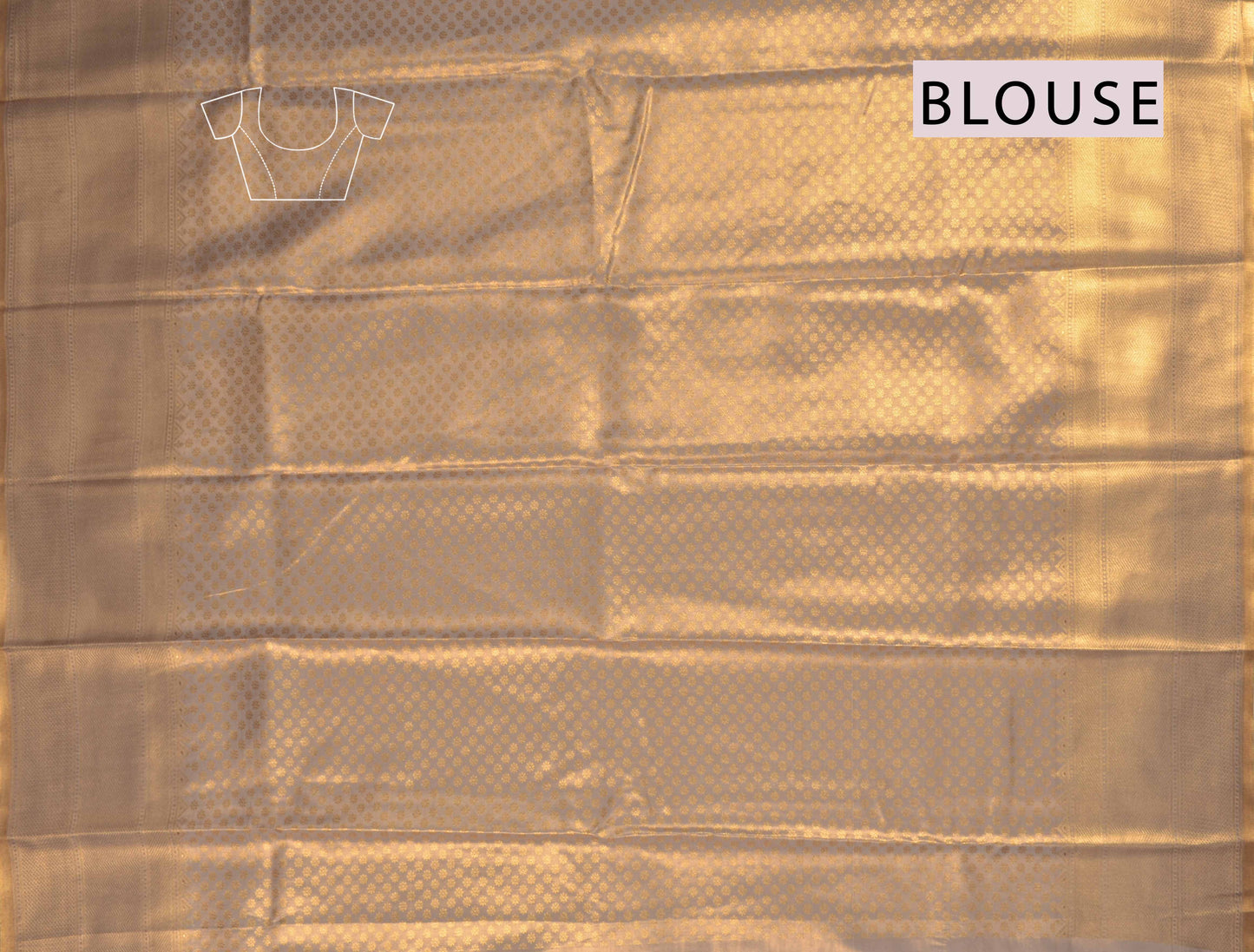 Golden Semi Tissue Silk Fancy Print Zari Border Pallu Saree