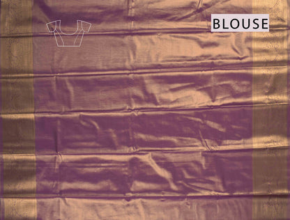 Golden Light Voilet Semi Tissue Silk Zari Body Butta Zari Border Pallu Soft Saree