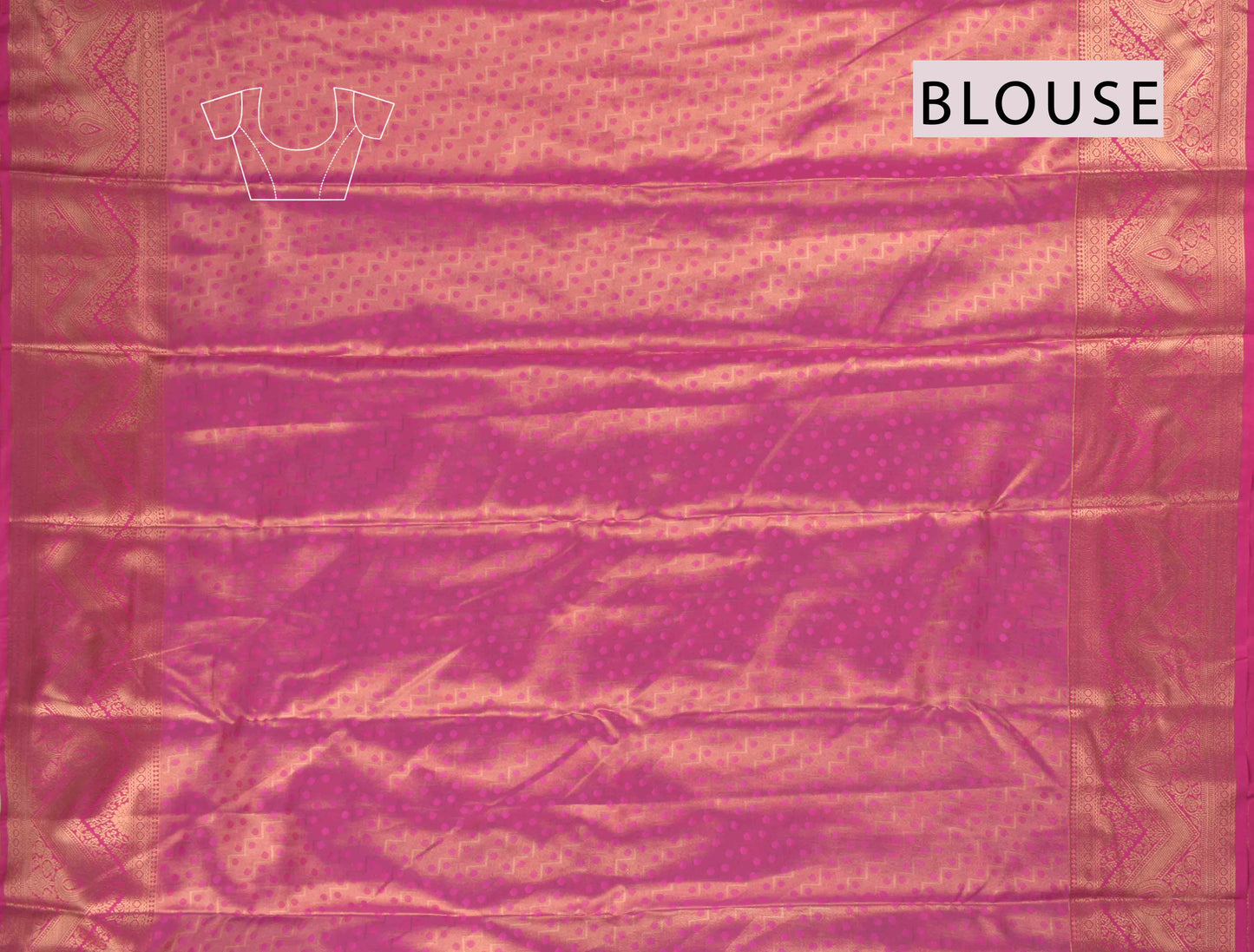 Golden Light Copper Semi Silk Maples Golden Pink Zari Border Saree