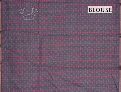 Light Violet Semi Chanderi Cotton Abstract Frames Digital Print Saree