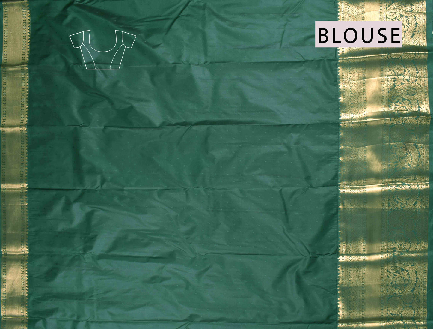 Pink Semi Silk Golden All Over Golden Green Zari Border Pallu Saree