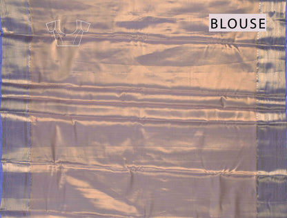 Golden Mustard Yellow Semi Silk Violet Lilies Violet Zari Border  Saree