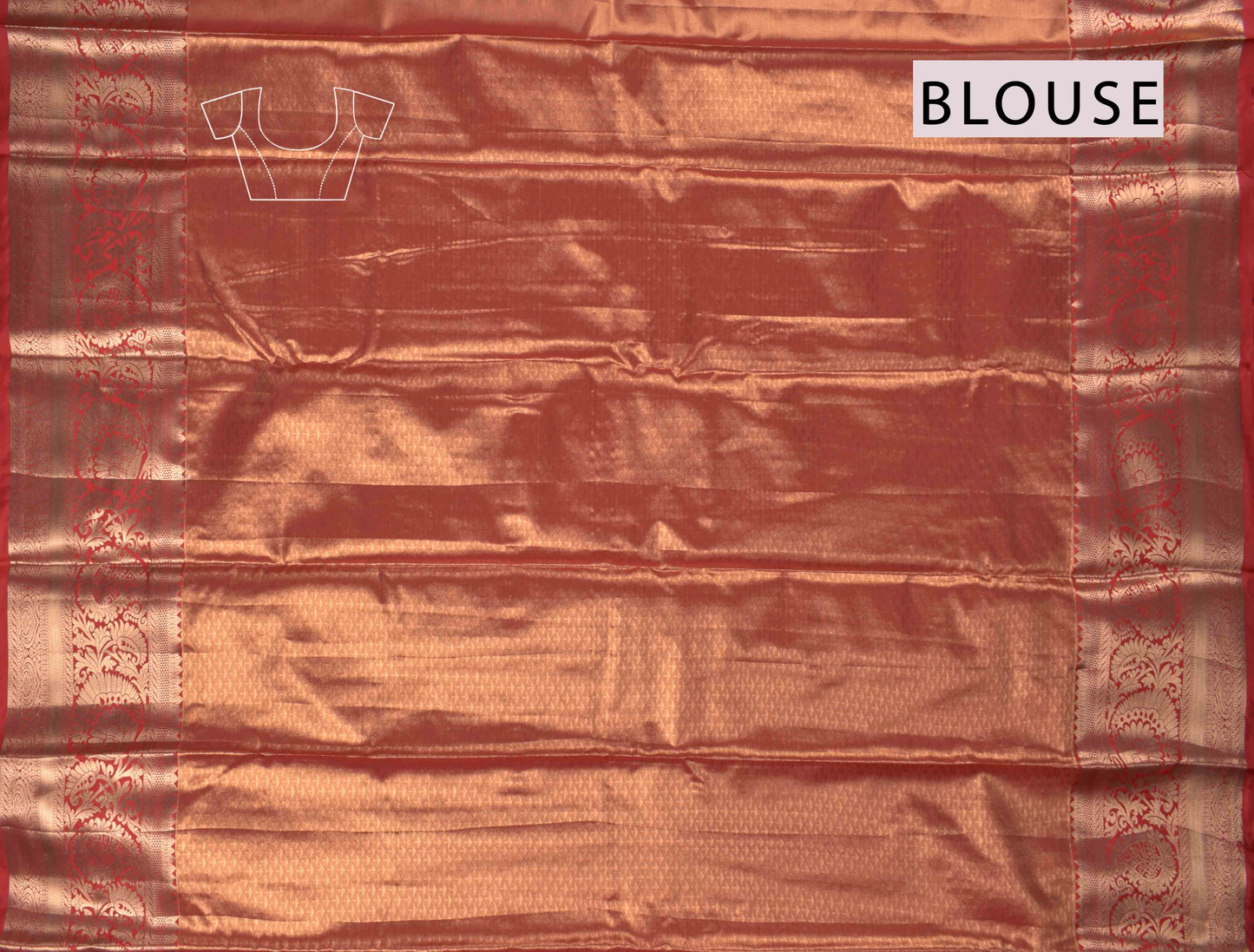 Golden Light Green Semi Silk Meena Florals Golden Red Zari Border Pallu Saree