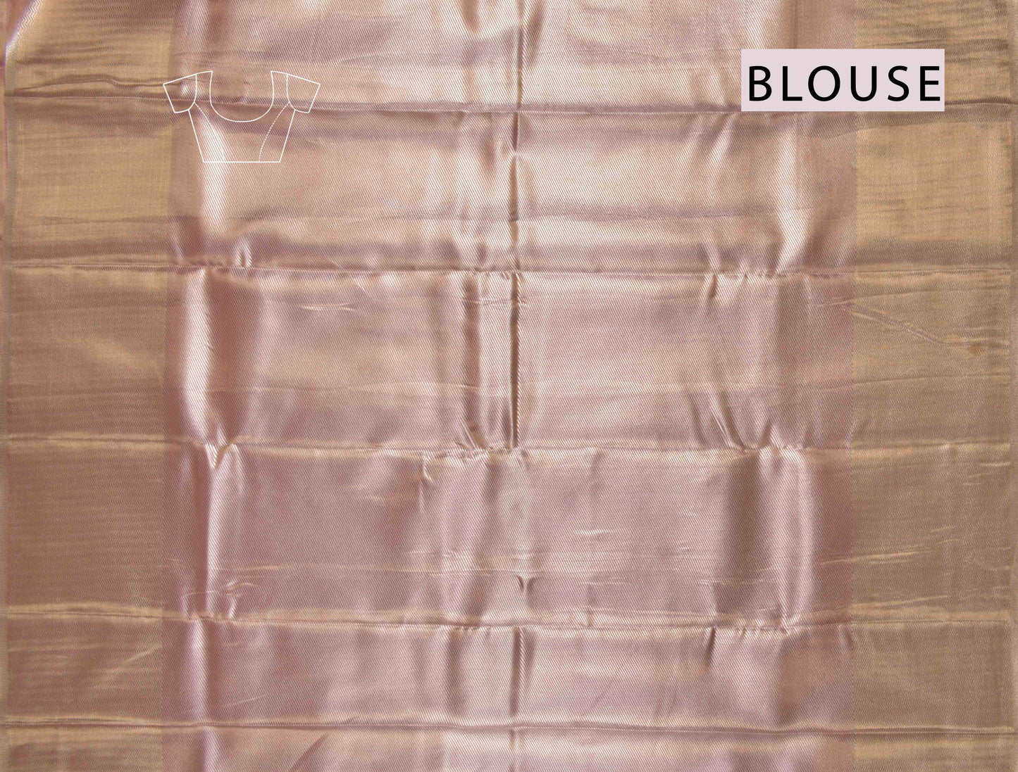 Golden Pink Semi Silk Golden Cross Lines Zari Border Pallu Saree