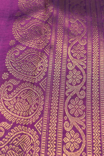 Orange Light Pink Shade Light Weight Pure Silk Mango Butta Contrast Border Pallu Saree NAA107