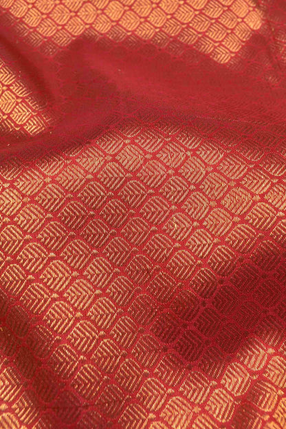 Sandal Light Weight Pure Silk Mini Peacock Butta Contrast Golden Border Pallu Saree NAA105