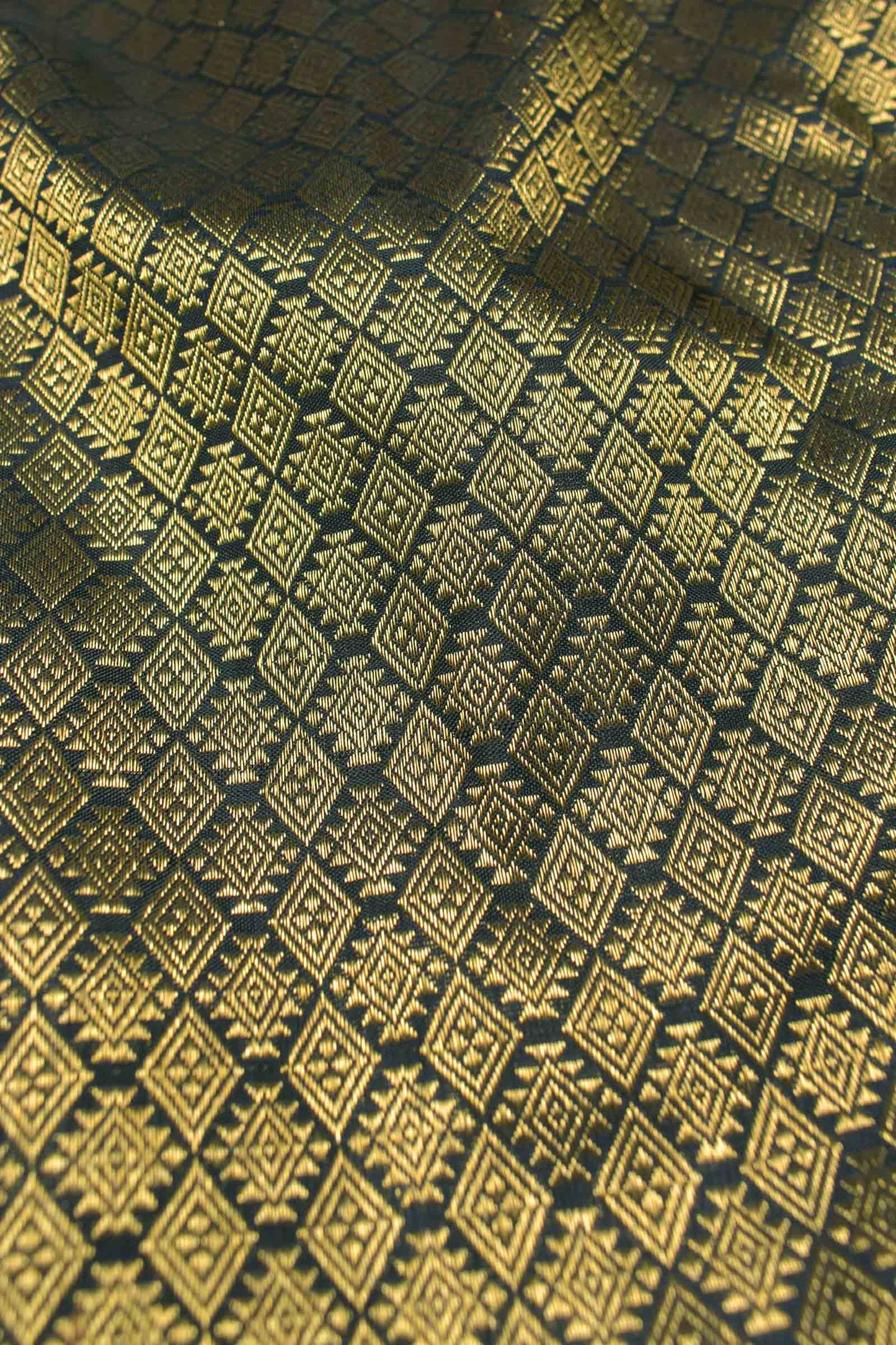 Dark Brown Light Weight Pure Silk Butta Golden Border Pallu Saree NAA109