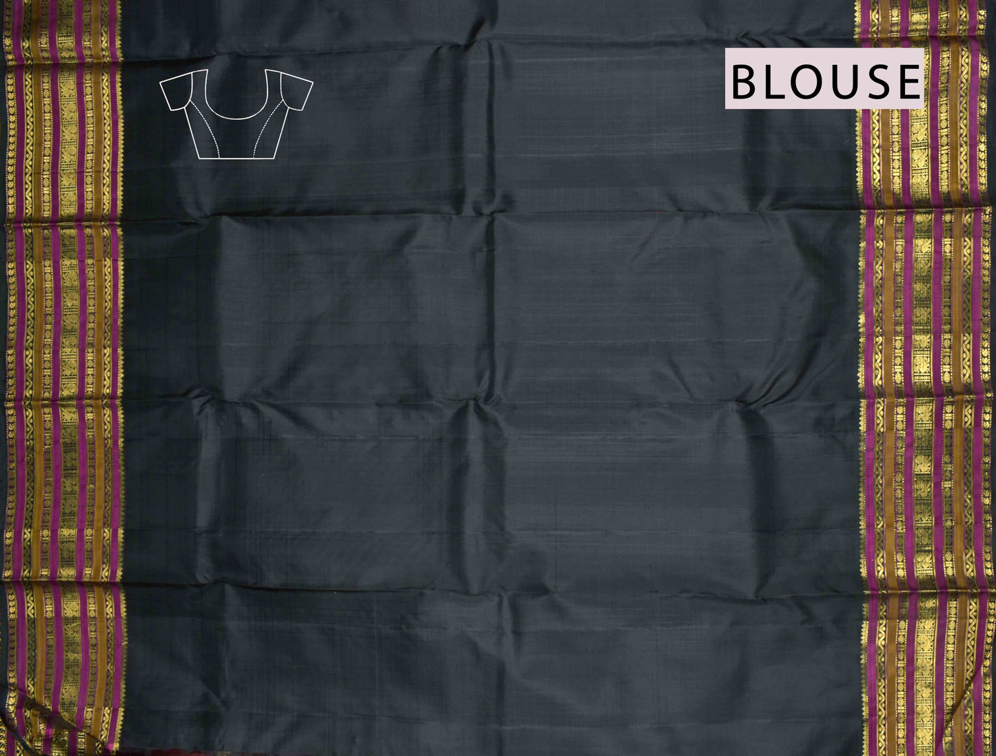 Dark Brown Light Weight Pure Silk Butta Golden Border Pallu Saree NAA109