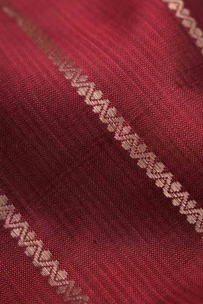 Maroon Light Weight Pure Silk All Over Zari Line Saree NAA127