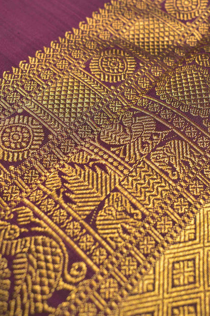 Golden Yellow Pure Silk Peacock Little Flowers Butta Golden Maroon Zari Border Pallu Saree NAA134