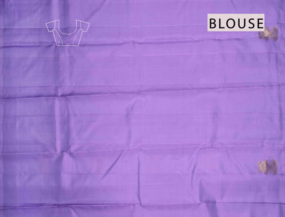 Green Light Weight Pure Silk Peacock Butta Golden Violet Zari Fancy Pallu Saree NAA136