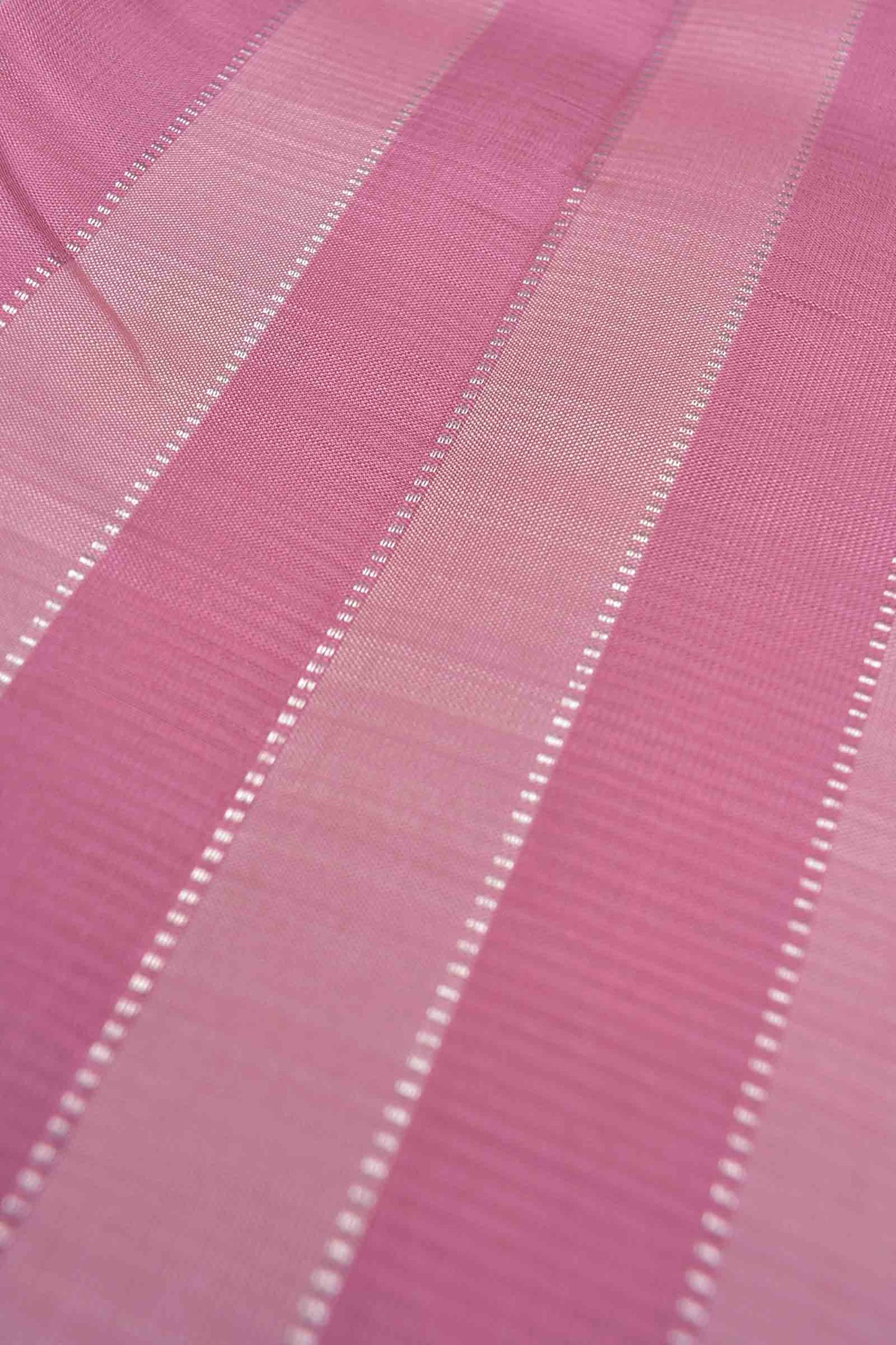 Pink Light Weight Pure Silk Sliver Zari Lines Light Green Pallu Saree NAA137