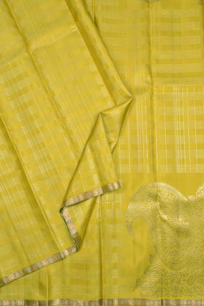 Light Green Light Weight Pure Silk Floral Mini Zari Lines Print Zari Border Saree NAA147