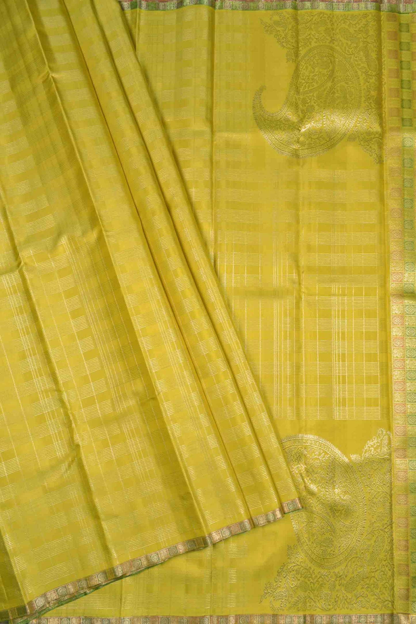 Light Green Light Weight Pure Silk Floral Mini Zari Lines Print Zari Border Saree NAA147