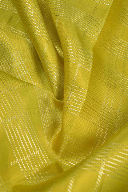 Light Green Light Weight Pure Silk Floral Mini Zari Lines Print Zari Border Saree NAA147