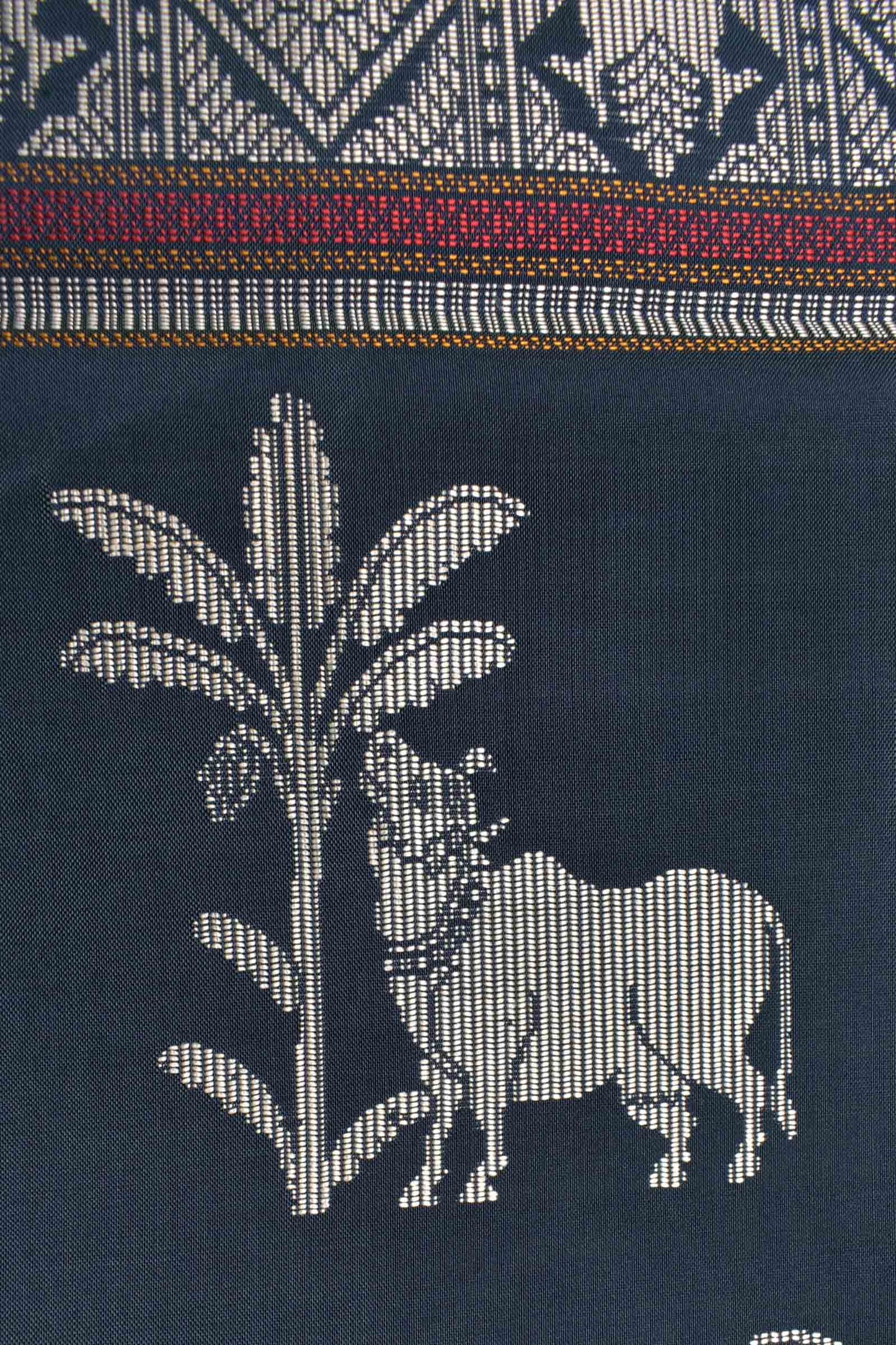 Navy Blue Light Weight Pure Silk Flower Butta Pichwai Pallu Saree NAA150