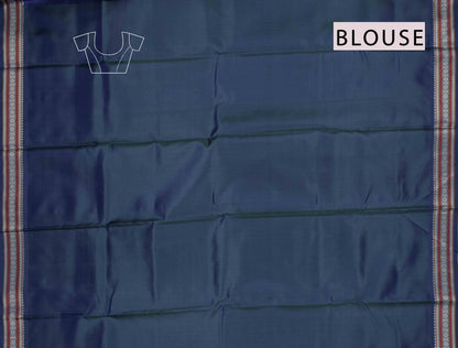 Navy Blue Light Weight Pure Silk Flower Butta Pichwai Pallu Saree NAA150