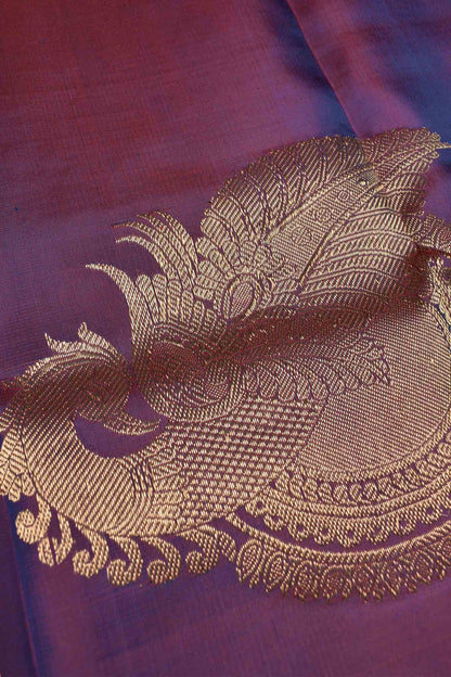 Royal Blue Light Weight Pure Silk Butta Zari Peacock Border Pallu Saree NAA152