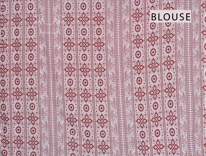 Grey Jaipur Cotton Ikkat Style Printed Contrast Crimson Pallu Saree