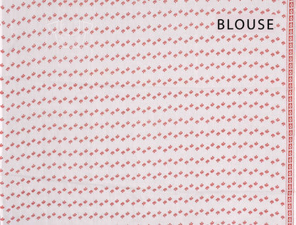 White And Black Jaipur Cotton Mini Checks Floral Printed Saree