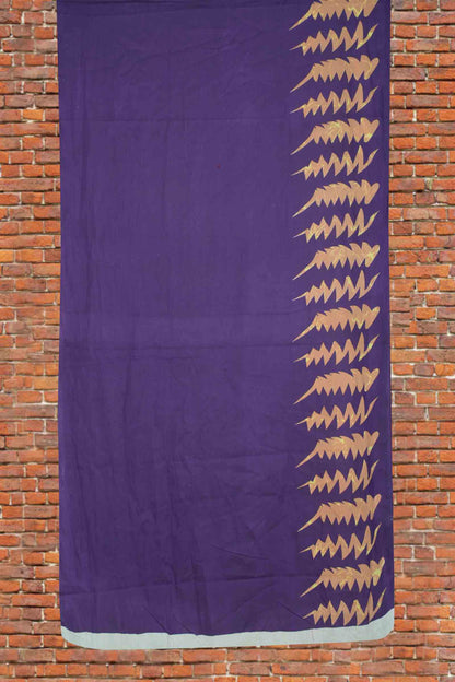 Peach Jaipur Cotton Contrast Floral Art Printed Saree