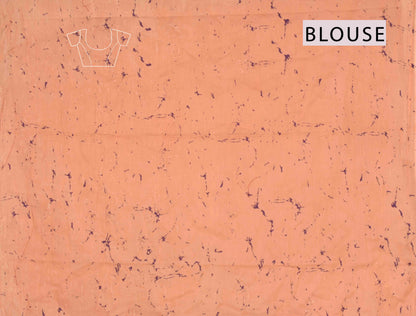 Peach Jaipur Cotton Contrast Floral Art Printed Saree