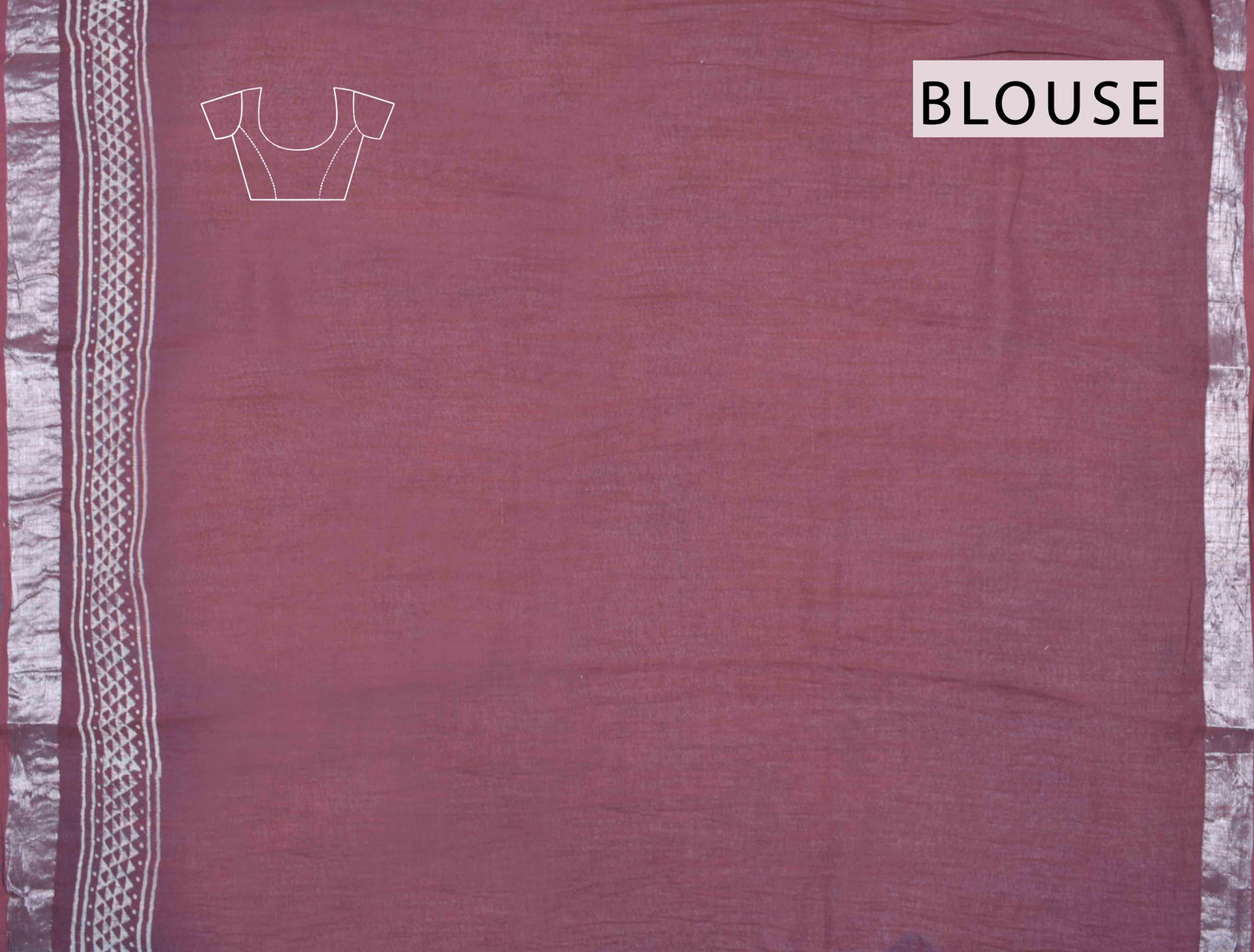 Mauve taupe Semi Linen Zari Border Floral Art Digital Print Saree