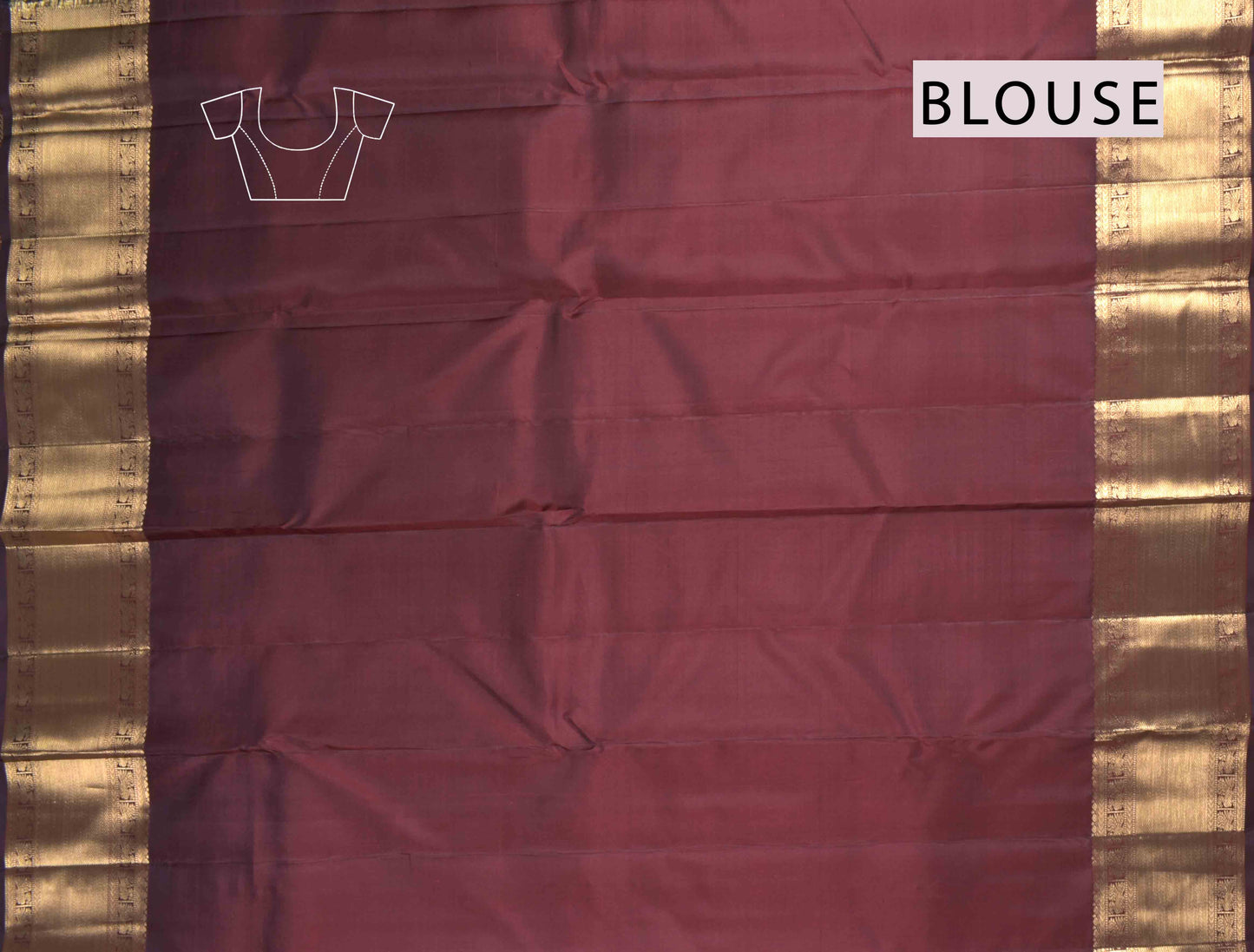 Deep Maroon Kanchipuram Bridal Pure Silk Annam Rudraksh Checks Golden Zari Border Saree