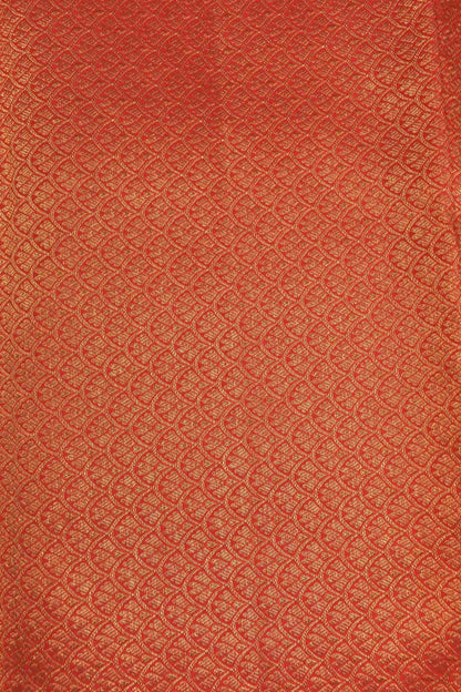 Golden Pure Red Kanchipuram Bridal Pure Silk Intricate Jacquard Golden Border Saree NAA115
