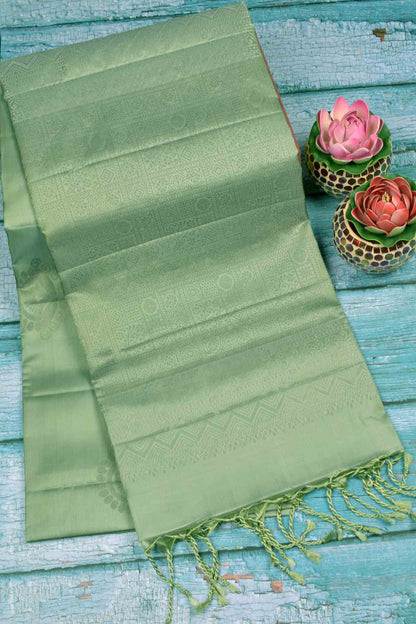 Pastel Green Fancy Self Fancy Butta Semi Soft Silk Saree