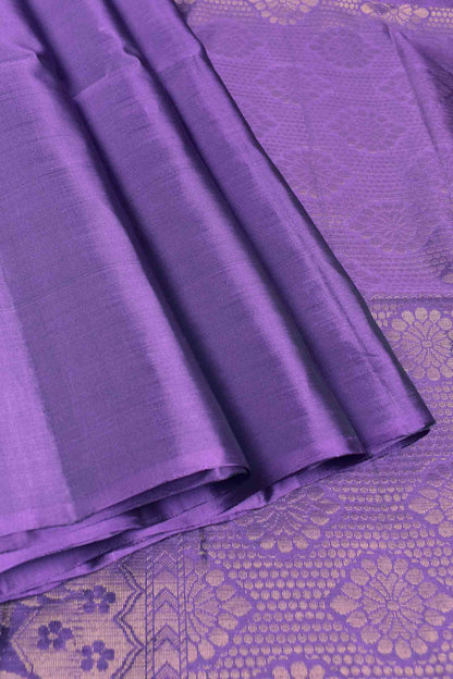 Voilet Chakra Butta Zari Pallu Borderless Semi Soft Silk Saree