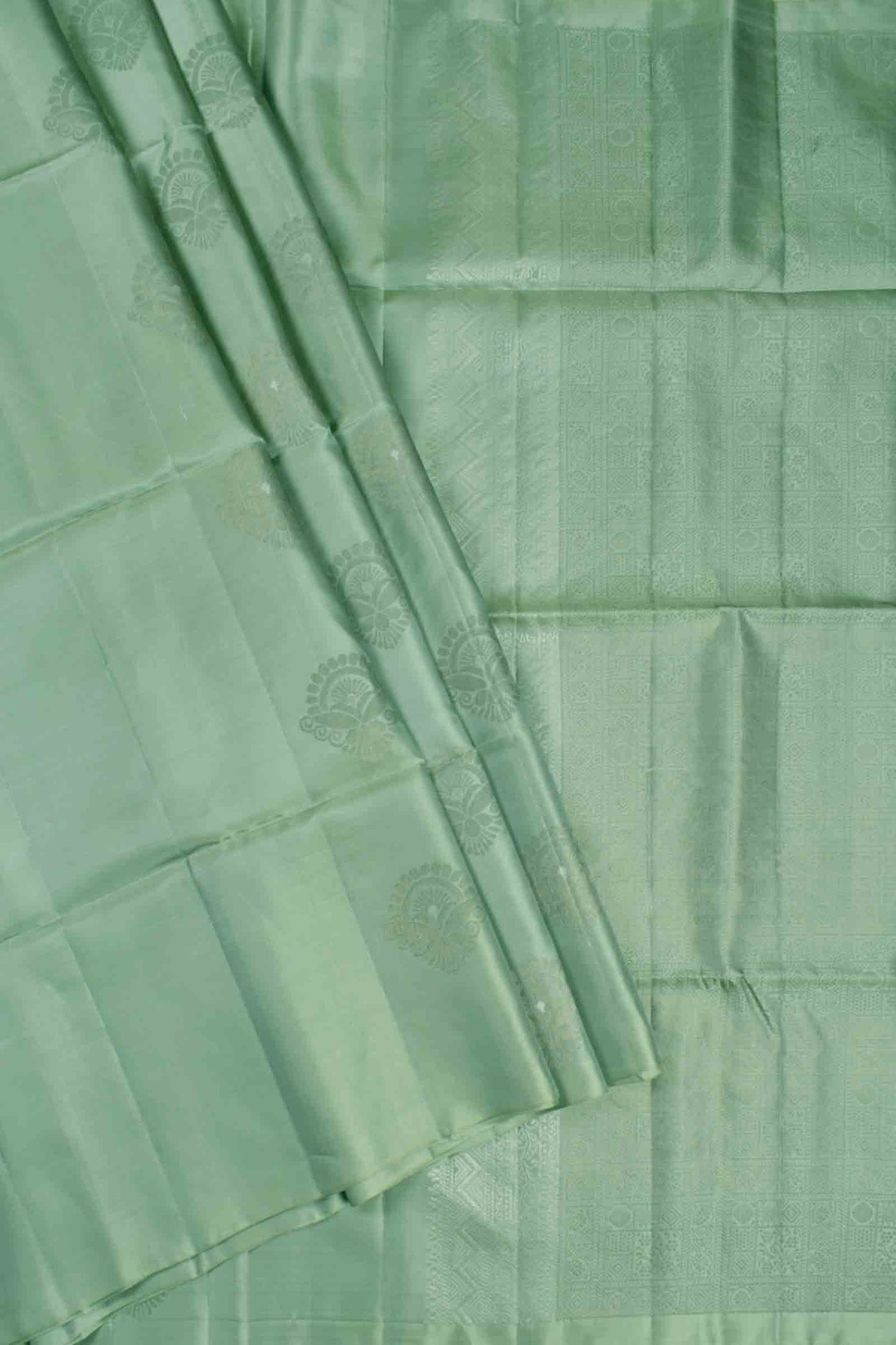 Pastel Green Fancy Self Fancy Butta Semi Soft Silk Saree
