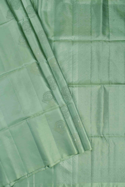 Pastel Green Fancy Self Fancy Butta Semi Soft Silk Saree