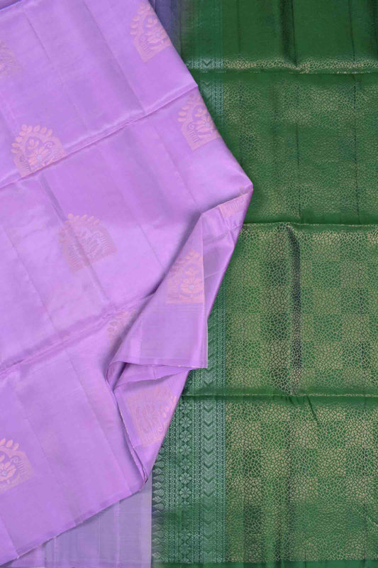 Light Voilet Traditional Butta Contrast  Pallu Semi Soft Silk Saree