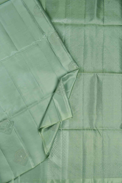 Pastel Green Fancy Self Fancy Butta Semi Soft Silk Saree