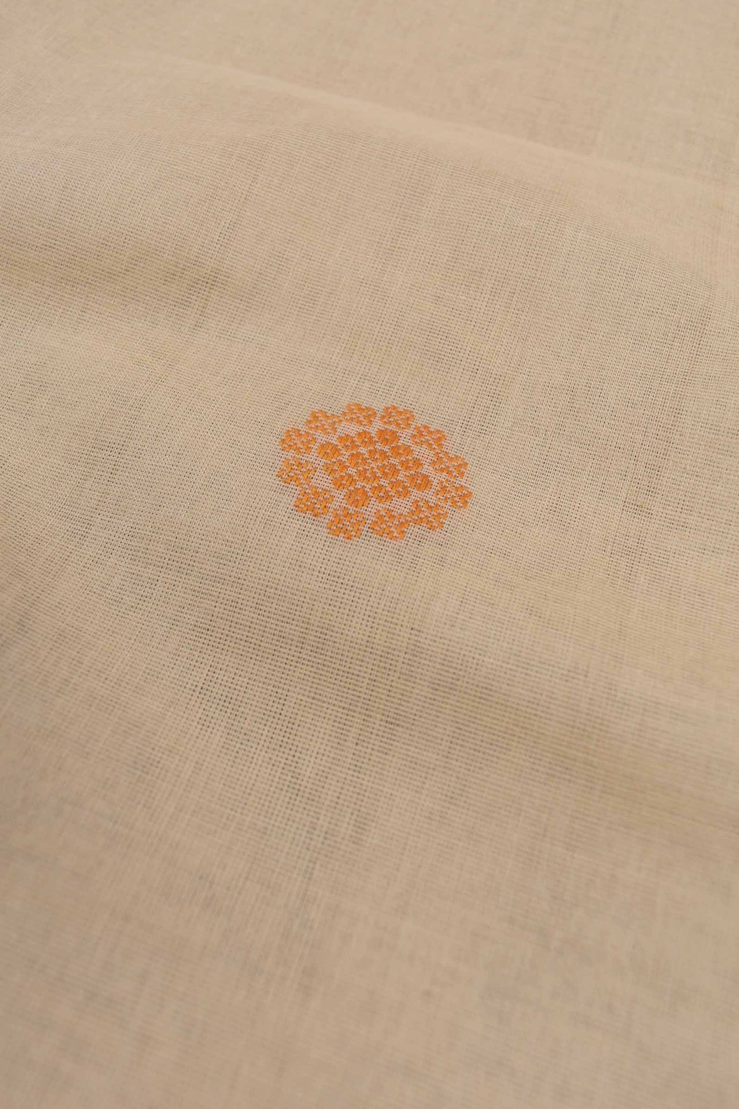 Sandal Kanjivaram Pure Cotton Multi Thread Butta Peacock Pallu Saree