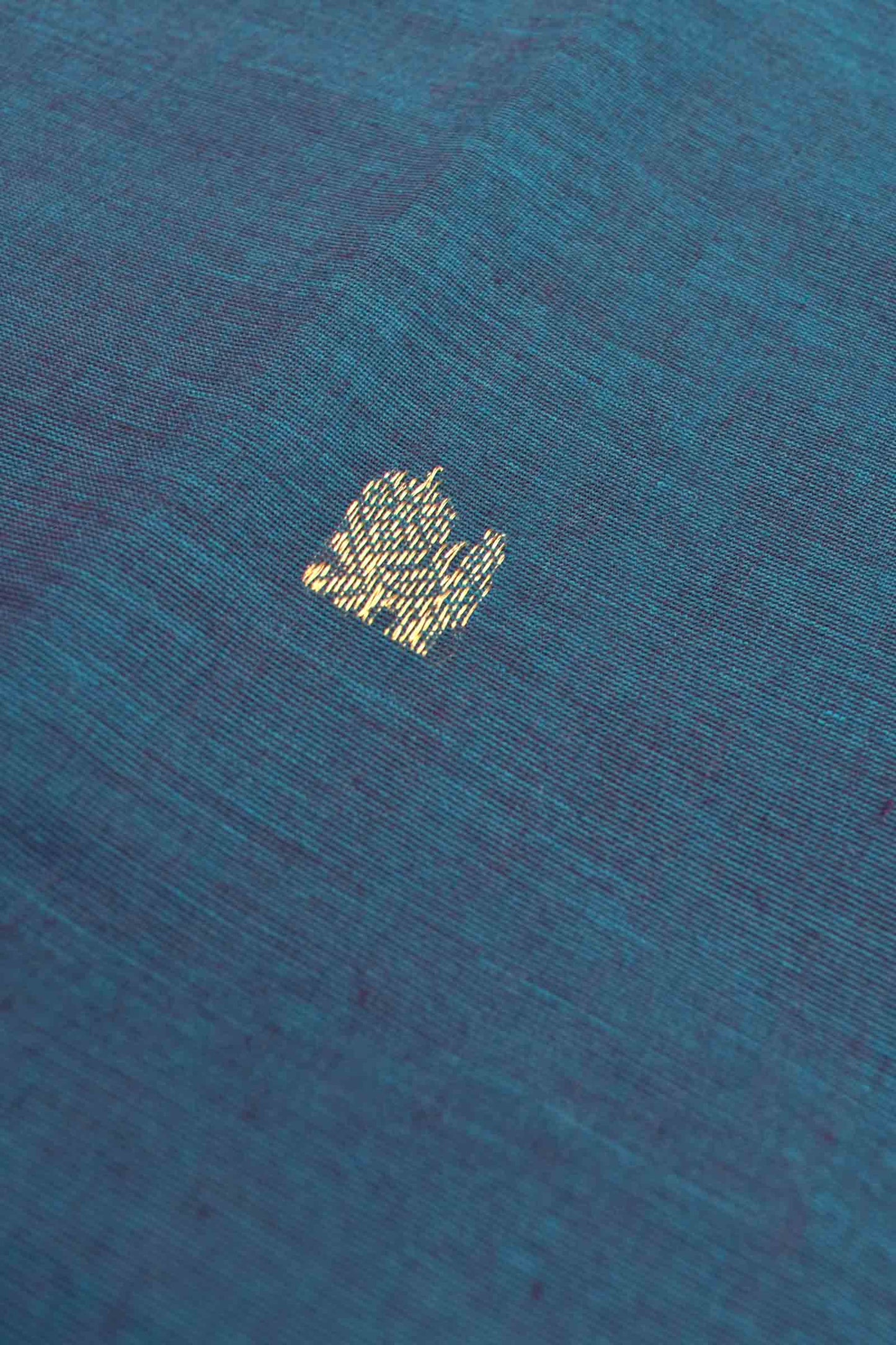 Blue Kanjivaram Pure Cotton Mini Peacock Butta Horse Border Grand Pallu Saree