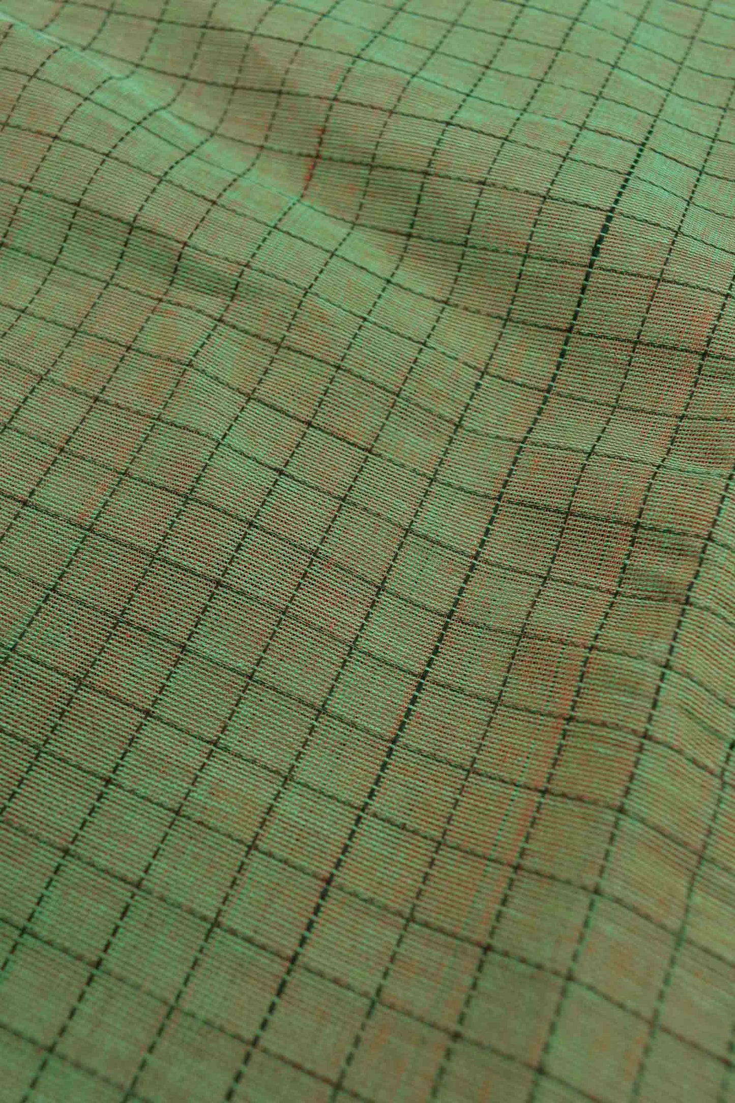 Green Kanjivaram Pure Cotton Kattam Zari Yazhi Border Zari Pallu Saree