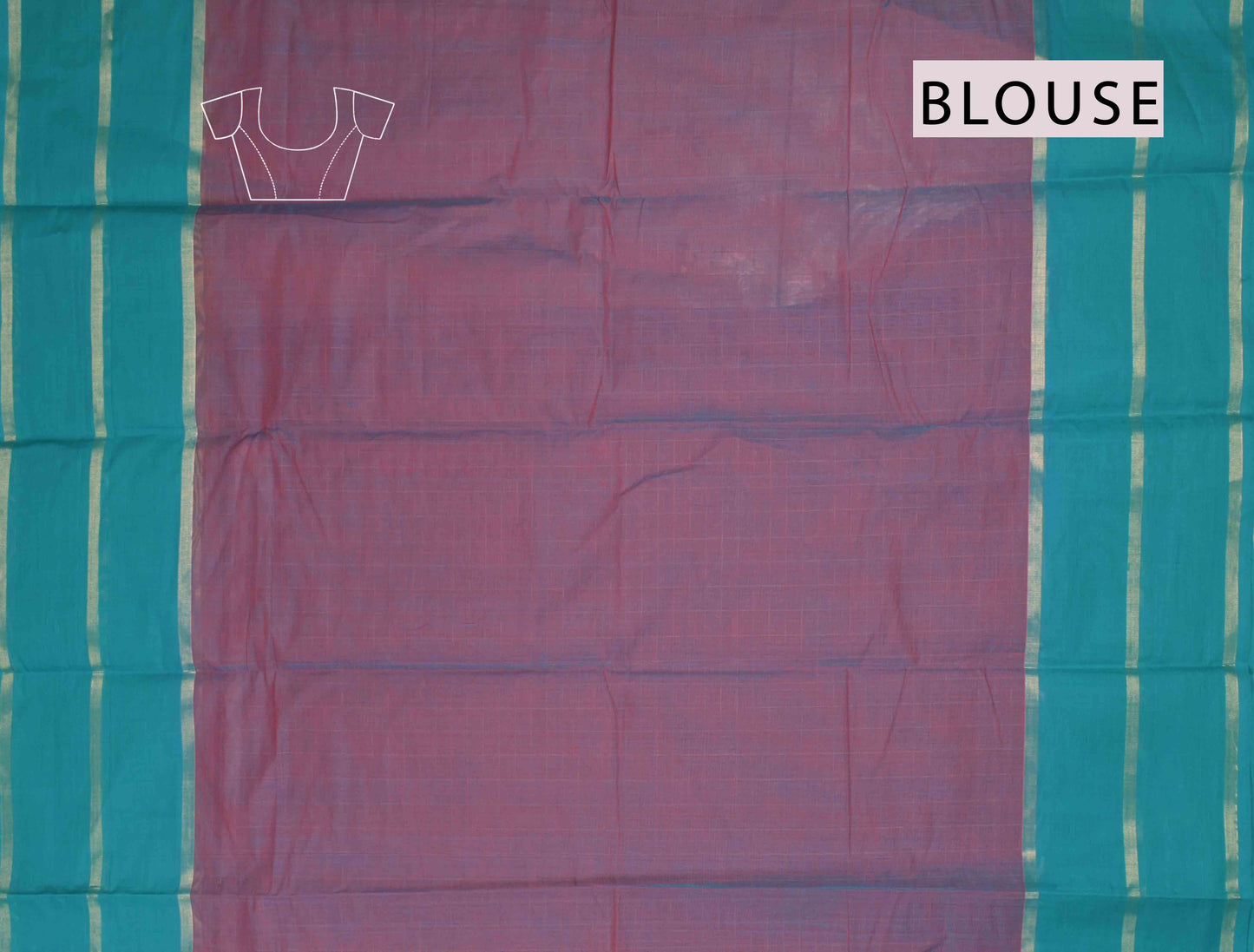 Voilet Kanjivaram Pure Cotton Kattam Blue Vanasingaram  Border Rich Pallu Saree