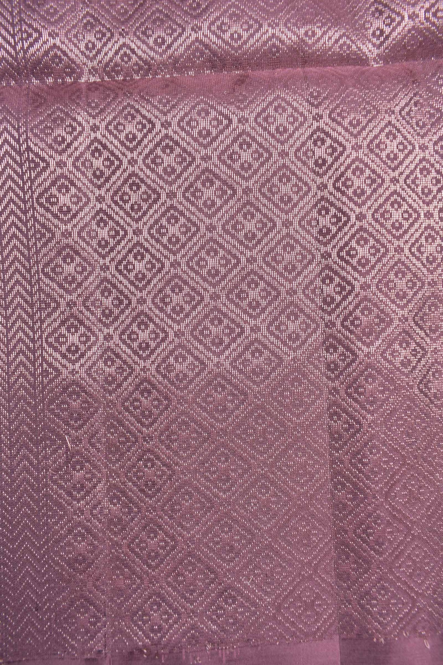 Mauve Taupe Pure Soft Silk Round Shape Butta Flowers Border Mango Zari Pallu Saree NAA181