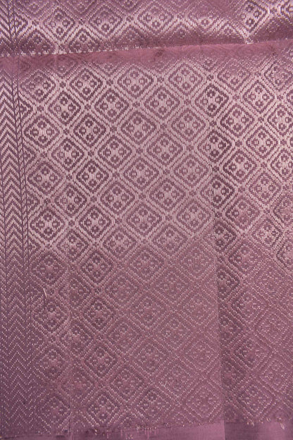Mauve Taupe Pure Soft Silk Round Shape Butta Flowers Border Mango Zari Pallu Saree NAA181