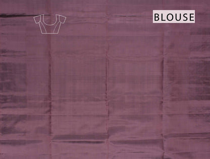 Mauve Taupe Pure Soft Silk Round Shape Butta Flowers Border Mango Zari Pallu Saree NAA181