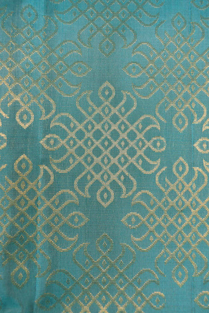 Olive Green Pure Soft Silk Kolam Butta Contrast Blue Border Kolam Pallu  Saree NAA198