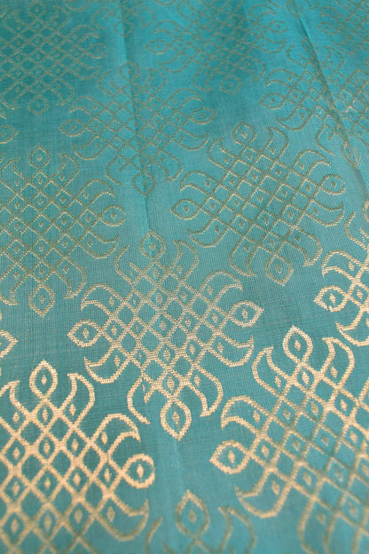 Cherry Pink  Pure Soft Silk Kolam Butta Contrast Blue Border Kolam Pallu Saree NAA199